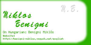 miklos benigni business card